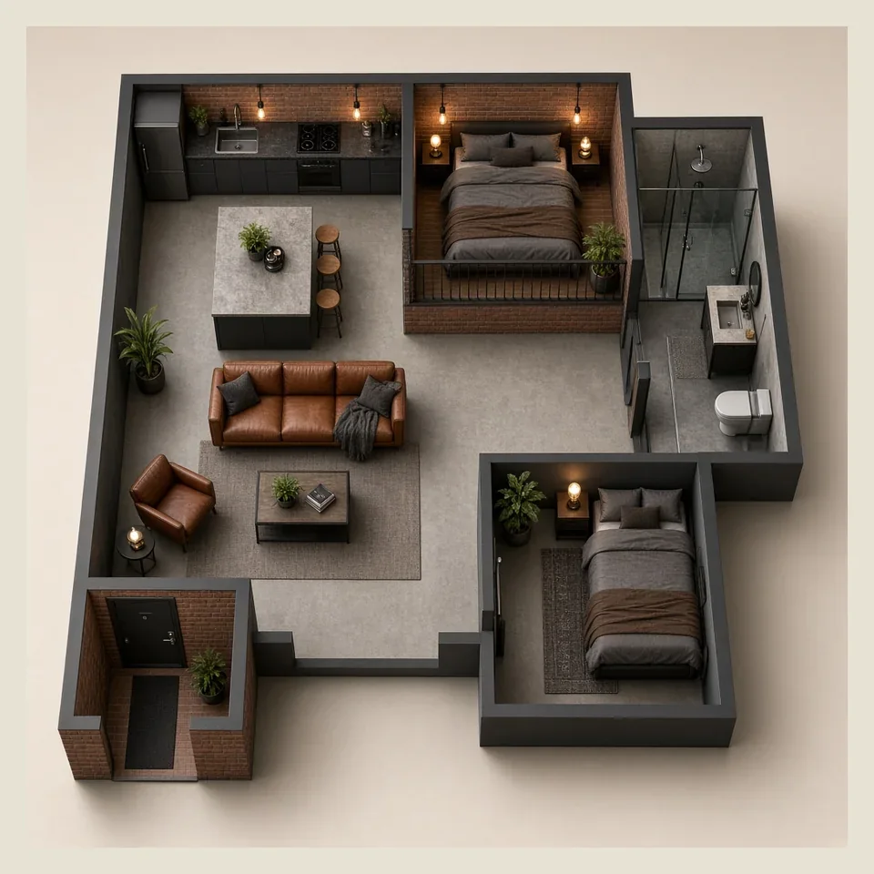 Планировка Soft Loft, вид сверху